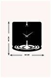 Artroya Su Damlası Metal Duvar Saati -Ev Ofis  - 40 x 40 - cm - Siyah - CLOCK-159