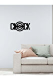 Artroya Modern Text Metal Duvar Saati   -Ev Ofis  - 50 x 24 - cm - Siyah - CLOCK-086