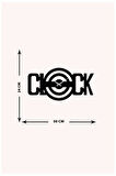 Artroya Modern Text Metal Duvar Saati   -Ev Ofis  - 50 x 24 - cm - Siyah - CLOCK-086