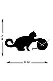 Artroya Cat&Mouse Metal Duvar Saati -Ev Ofis  - 50 x 23 - cm - Siyah - CLOCK-179