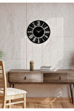 Artroya Modern Roma Metal Duvar Saati -Ev Ofis  - 50 x 50 - cm - Siyah - CLOCK-254