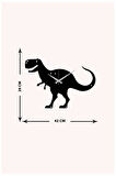 Artroya T-Rex Metal Duvar Saati -Ev Ofis  - 30 x 42 - cm - Siyah - CLOCK-099