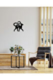 Artroya Lady Cat Metal Duvar Saati -Ev Ofis  - 30 x 30 - cm - Siyah - CLOCK-203