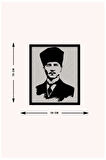 Artroya Atatürk Temsili Metal Duvar Tablosu - Ev Duvar Dekorasyonu - 70 x 70 cm -Siyah - ATA-031