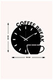Artroya Coffee Metal Duvar Saati -Ev Ofis  - 35 x 35 - cm - Siyah - CLOCK-231