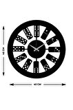 Artroya Domino Metal Duvar Saati -Ev Ofis  - 45 x 45 - cm - Siyah - CLOCK-237