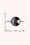 Artroya Ritim Metal Duvar Saati -Ev Ofis  - 100 x 50 - cm - Siyah - CLOCK-128