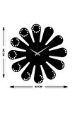 Artroya Modern Art Metal Duvar Saati   -Ev Ofis  - 45 x 45 - cm - Siyah - CLOCK-249