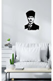 Artroya Atatürk Hatırası Metal Duvar Tablosu - Ev Duvar Dekorasyonu - 76 x 50 cm -Siyah - ATA-029