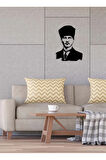 Artroya Atatürk Hatırası Metal Duvar Tablosu - Ev Duvar Dekorasyonu - 76 x 50 cm -Siyah - ATA-029