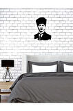 Artroya Atatürk Hatırası Metal Duvar Tablosu - Ev Duvar Dekorasyonu - 76 x 50 cm -Siyah - ATA-029