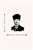 Artroya Atatürk Hatırası Metal Duvar Tablosu - Ev Duvar Dekorasyonu - 76 x 50 cm -Siyah - ATA-029