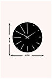 Artroya Modern Metal Duvar Saati   -Ev Ofis  - 40 x 40 - cm - Siyah - CLOCK-046