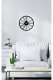 Artroya Retro Bike Metal Duvar Saati -Ev Ofis  - 40 x 40 - cm - Siyah - CLOCK-243