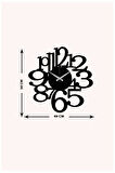 Artroya Modern rakamlı Metal Duvar Saati  -Ev Ofis  - 50 x 50 - cm - Siyah - CLOCK-006