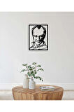 Artroya Atatürk Poster Metal Duvar Tablosu - Ev Duvar Dekorasyonu - 50 x 85 cm -Siyah - ATA-025