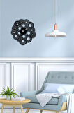Artroya Dairesel Desenli Tablo Metal Duvar Saati  -Ev Ofis  - 50 x 48 - cm - Siyah - CLOCK-005
