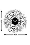 Artroya Papatya Metal Duvar Saati -Ev Ofis  - 50 x 50 - cm - Siyah - CLOCK-224