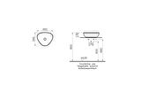 VitrA Plural 7812B474-0016 Üçgen Alçak Çanak Lavabo, VitrA Clean, 47 cm, Mat Kil Beji