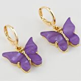 Kelebek Figürlü Polyester Küpe