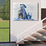 Harita Sepeti Kutup Ayısı ve Yavrusu Dekoratif Kanvas Tablo 1139