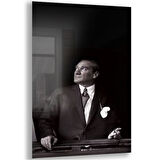 Atatürk Cam Tablo - Yatay Motif 01-017