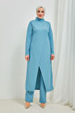 Tesettür Tunik Pantolon Takım BRC8075 Mavi