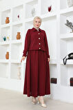 Elsa Etekli Tesettür Scuba Takım BRC1504-1 Bordo