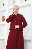 Elsa Etekli Tesettür Scuba Takım BRC1504-1 Bordo