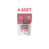Caviara Pouch Sos Içinde Et Parçacıklı Tavuklu Yetişkin Kedi Pouch Yaş Mama 100 gr X4