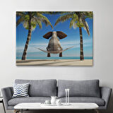 Harita Sepeti Fil Dekoratif Kanvas Tablo 1141