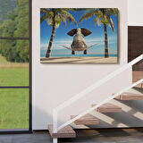 Harita Sepeti Fil Dekoratif Kanvas Tablo 1141