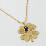 Yonca Figürlü Nazarlı Kolye