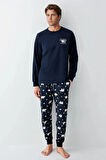 Erkek Çocuk  %100 Pamuklu Baba & Oğul İkili Pijama Takımı L1.RP.371.8.002