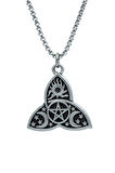 Triquetra Örme Zincir Kolye - Gümüş Kaplama - Erkek Kadın Kolye - No:1396