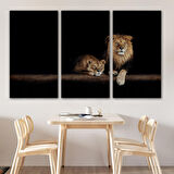 Harita Sepeti Aslanlar Dekoratif Kanvas Tablo 1151