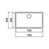 SQUARE 72.40 TG Tek Hazneli Tezgahaltı Tegranite Eviye 115230017