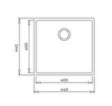 SQUARE 40.40 TG Tek Hazneli Tezgahaltı Tegranite Eviye 115230026