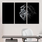 Harita Sepeti Aslan Dekoratif Kanvas Tablo 1153