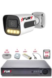 FURY 1 Kameralı Set Full HD Gece Renkli Görüş-Cepten İzle - Su Geçirmez Güvenlik Kamerası Seti 500GB