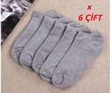 6 Çift Sevimli GRİ Desenli Kadın/kız/erkek çorap dikişli ayak bileği düşük kesim genç Çorabı 