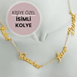 Kişiye Özel Dört İsim Yazılı Kolye