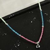 Renkli Kum Boncuk Taşlı Kolye