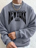 Athletic Division New York Est 1986 Baskı Erkekler Sonbahar Modası Kapüşonlu Üst Uzun Kollu T