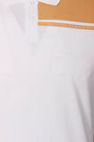 Erkek Polo Yaka Tişört Beyaz %100 Pamuk Slim Fit Ribanalı Kol T-shirt NCS JEANS 1164