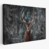 Harita Sepeti Geyik Dekoratif Kanvas Tablo 1164