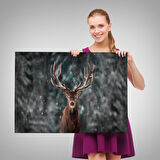 Harita Sepeti Geyik Dekoratif Kanvas Tablo 1164