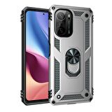 Gpack Xiaomi Redmi K40 Kılıf Vega Tank Koruma Standlı Yüzüklü MıknatıslıNano Glass