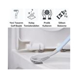 3B Trend Ergonomik Tasarımlı Silikon Banyo Tuvalet Klozet Temizleme Fırçası Askılı 