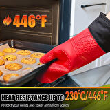 3B Trend Silikon Yanmaz Yapışmaz Yalıtımlı Mutfak Fırın Eldiveni Kırmızı